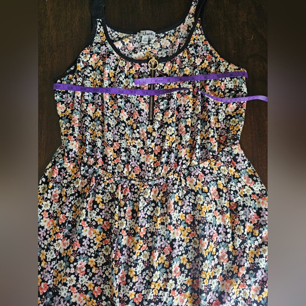 J for Justify Floral Tank Dress in Black with Pink, Yellow, White Flowers - Picture 10 of 11